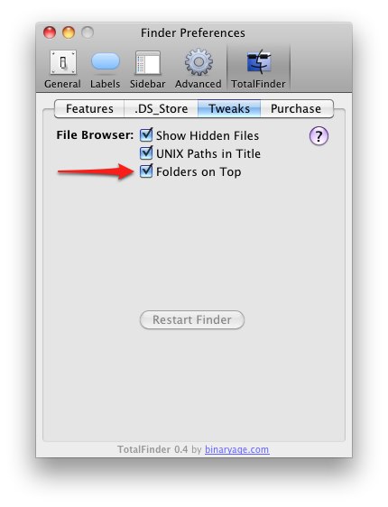 'Folders on Top' preferences