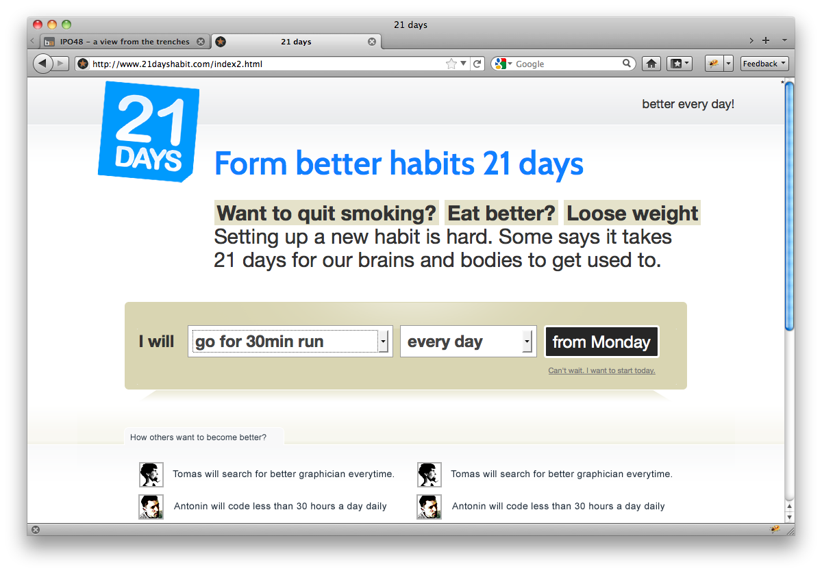 Set better habits and stick with them!